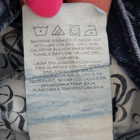 Rock & Republic Distressed Skinny Jeans Womens Size 14 M Blue Denim - Picture 10 of 10